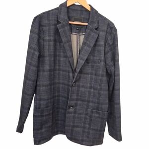 Liverpool Los Angeles Men's Casual Blazer Blue Plaid Jacket Polyester Viscose XL